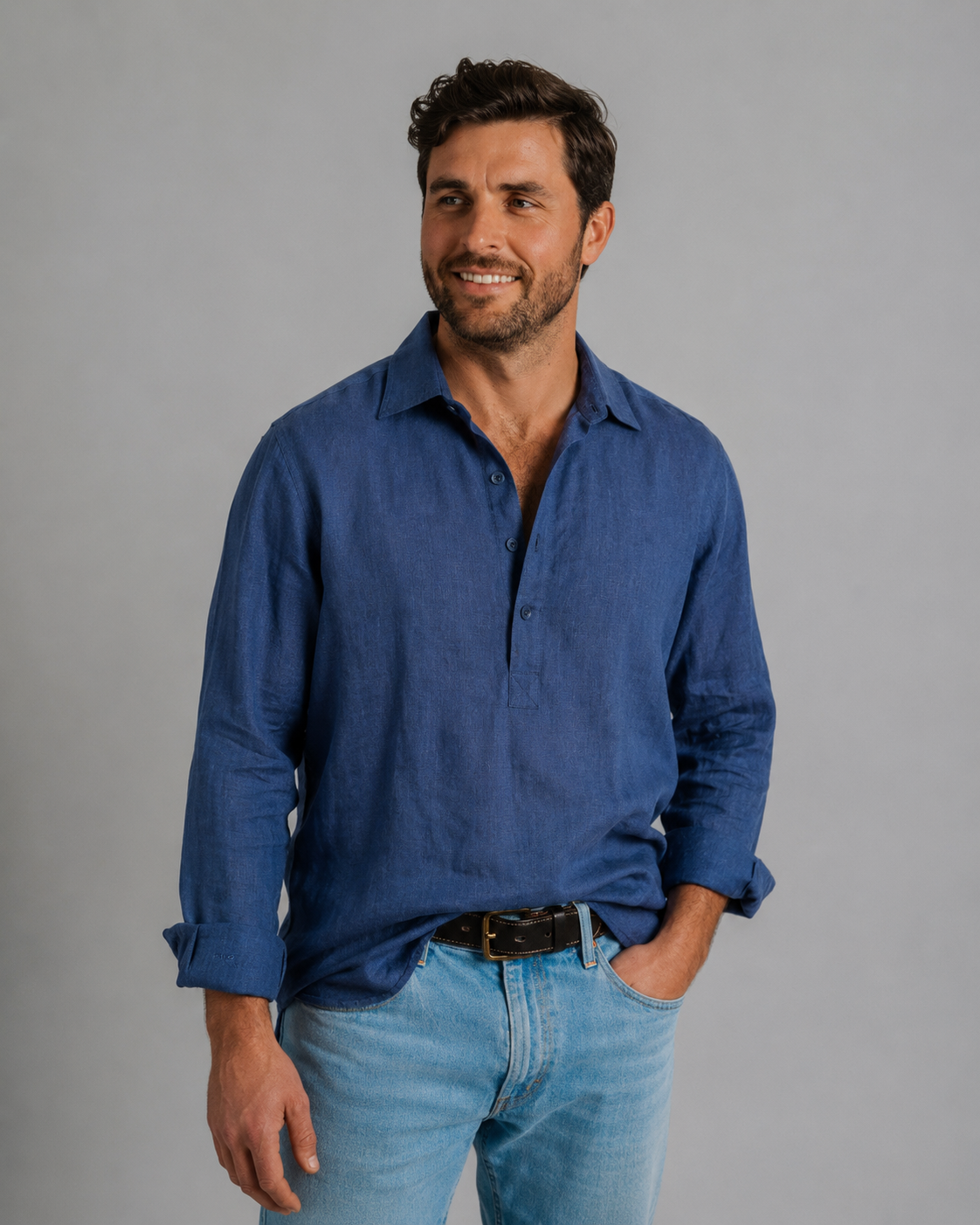 The 1753 Linen Shirt — Evening Navy