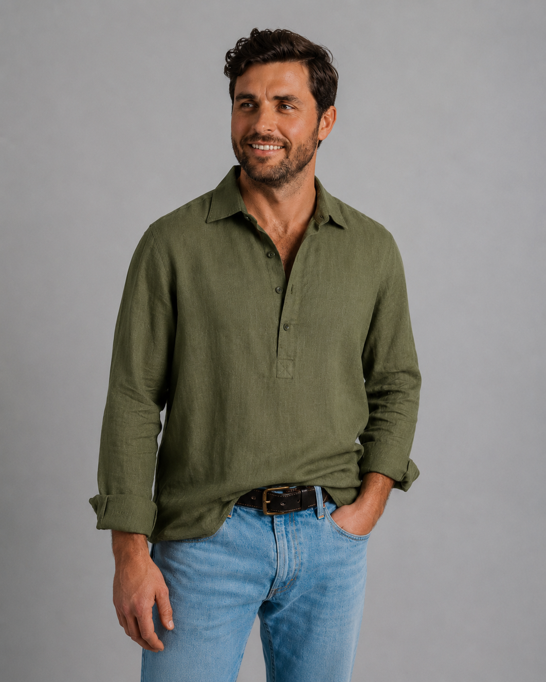 The 1753 Linen Shirt — Vineyard Green